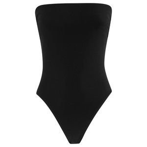 Norma Kamali Minimalist Strapless Bodysuit With High-Cut Leg - NWT